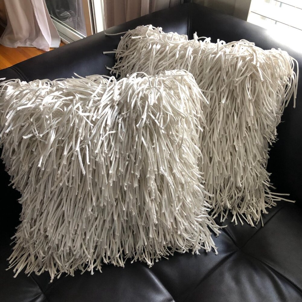 White Fringe Pillow Set | Cynthia Rowley
